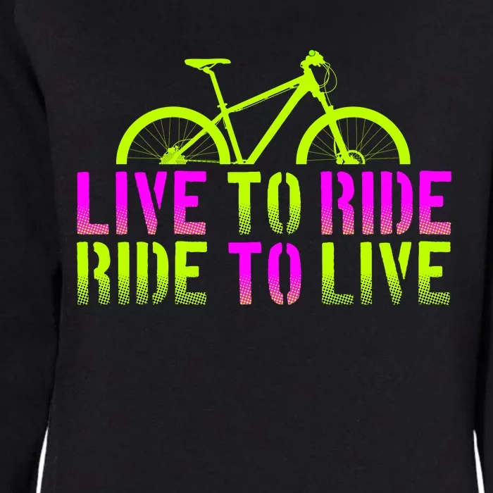 Live To Ride Ride To Live Bike Womens California Wash Sweatshirt