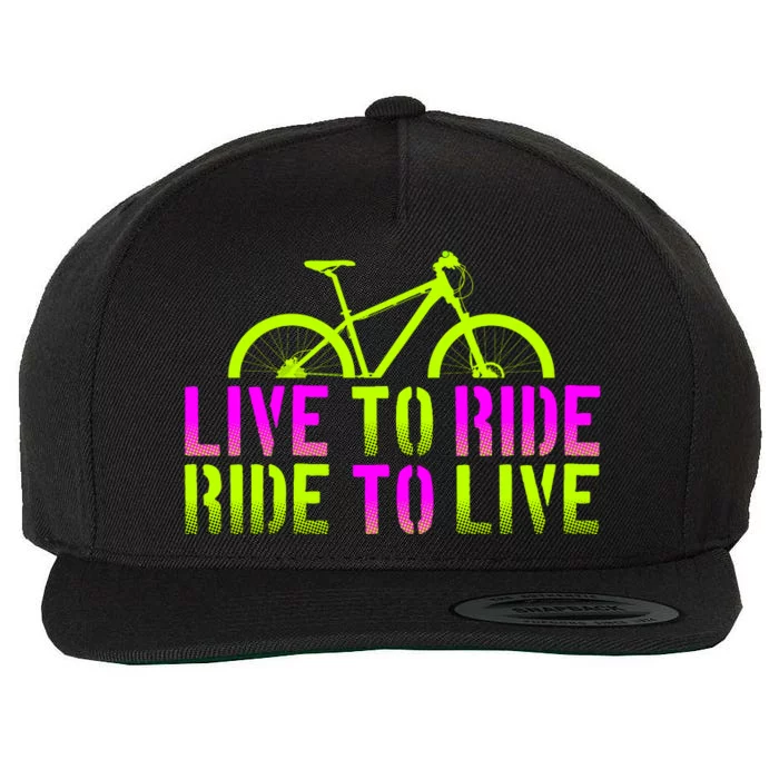 Live To Ride Ride To Live Bike Wool Snapback Cap