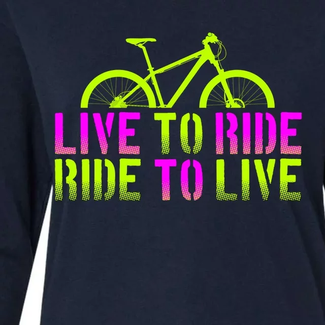 Live To Ride Ride To Live Bike Womens Cotton Relaxed Long Sleeve T-Shirt