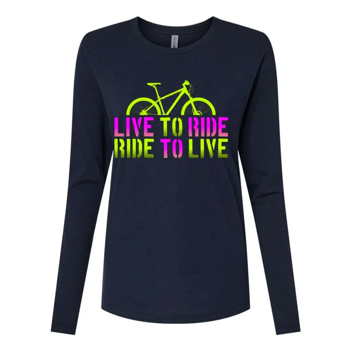 Live To Ride Ride To Live Bike Womens Cotton Relaxed Long Sleeve T-Shirt