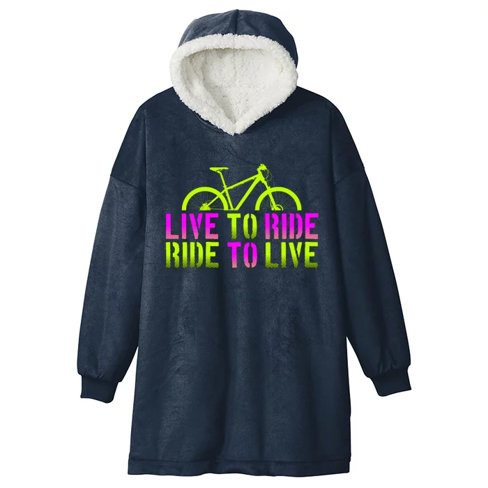 Live To Ride Ride To Live Bike Hooded Wearable Blanket