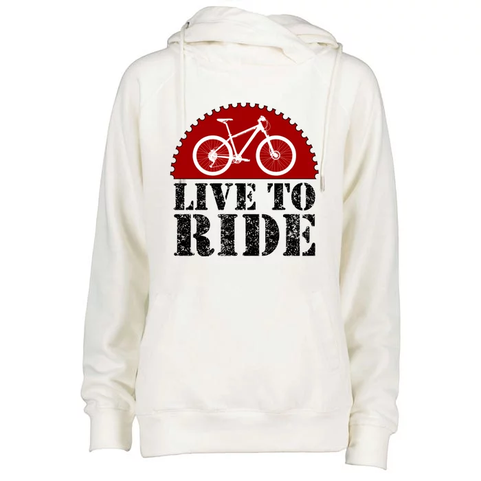 Live To Ride Biking Womens Funnel Neck Pullover Hood