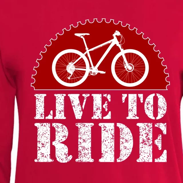 Live To Ride Biking Womens Cotton Relaxed Long Sleeve T-Shirt