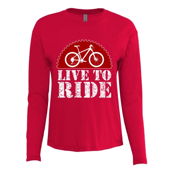 Live To Ride Biking Womens Cotton Relaxed Long Sleeve T-Shirt