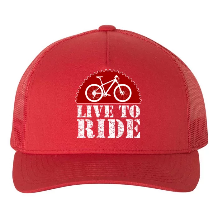 Live To Ride Biking Yupoong Adult 5-Panel Trucker Hat