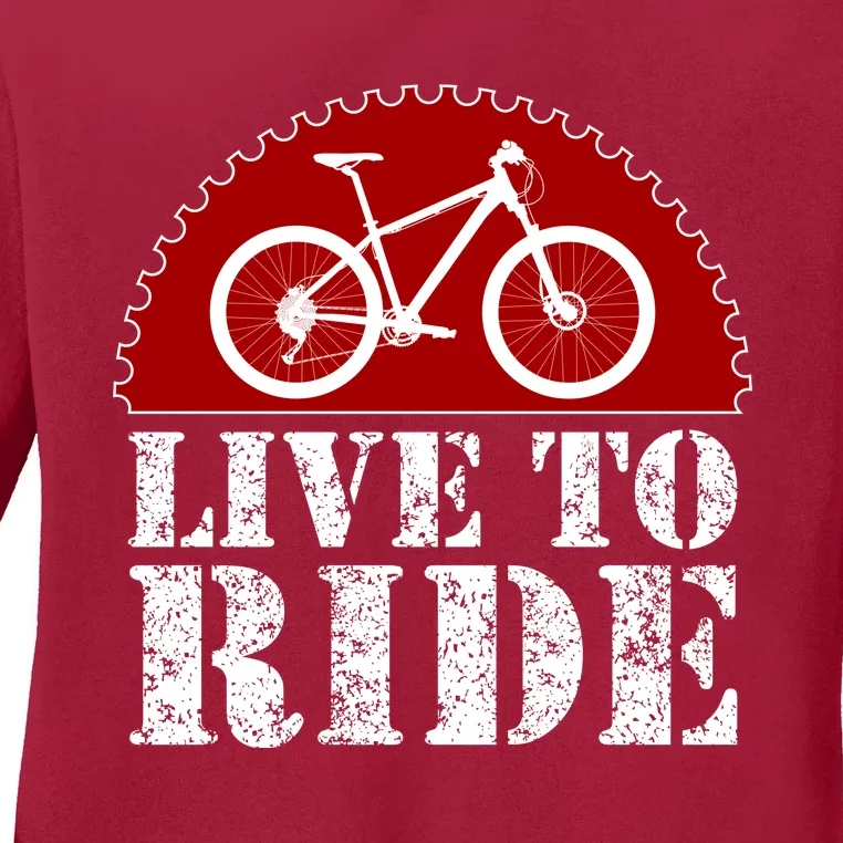 Live To Ride Biking Ladies Long Sleeve Shirt