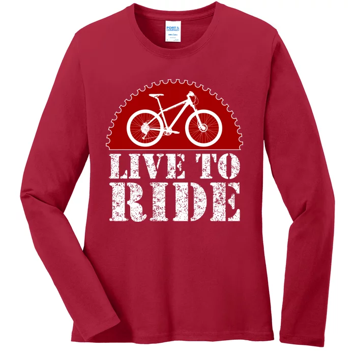 Live To Ride Biking Ladies Long Sleeve Shirt