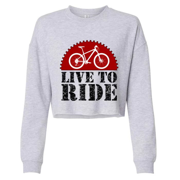 Live To Ride Biking Cropped Pullover Crew