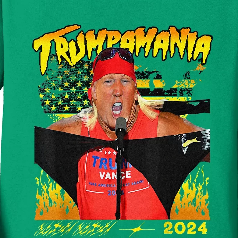 Let Trumpamania Run Wild Brother Trumpamania Trump 2024 Kids Long Sleeve Shirt