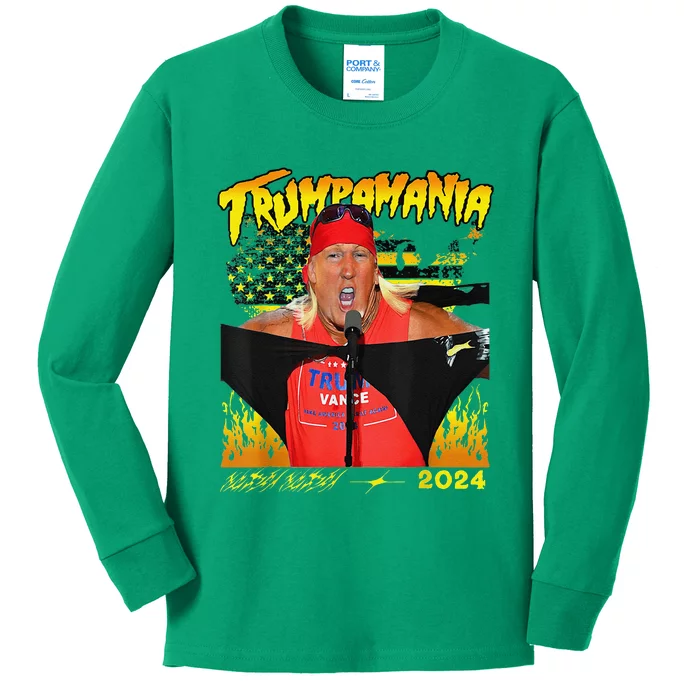 Let Trumpamania Run Wild Brother Trumpamania Trump 2024 Kids Long Sleeve Shirt