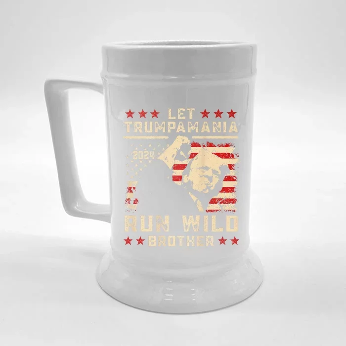 Let Trumpamania Run Wild Trump 45 47 Political Trumpamania Front & Back Beer Stein