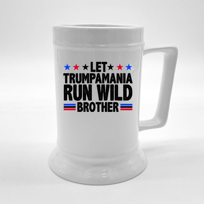 Let Trumpamania Run Wild Brother Pro Trump Front & Back Beer Stein