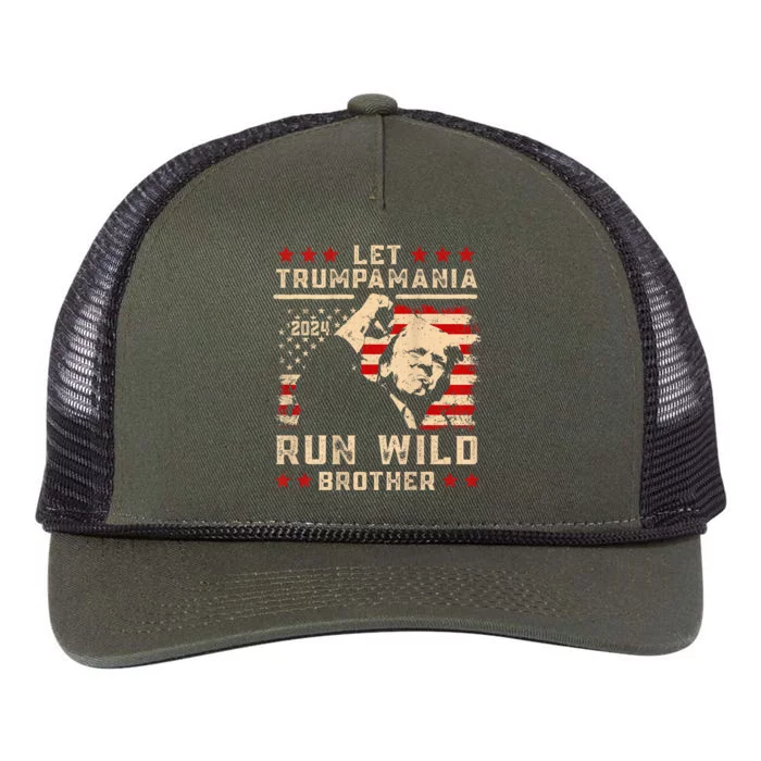 Let Trumpamania Run Wild Trump 45 47 Political Trumpamania Retro Rope Trucker Hat Cap