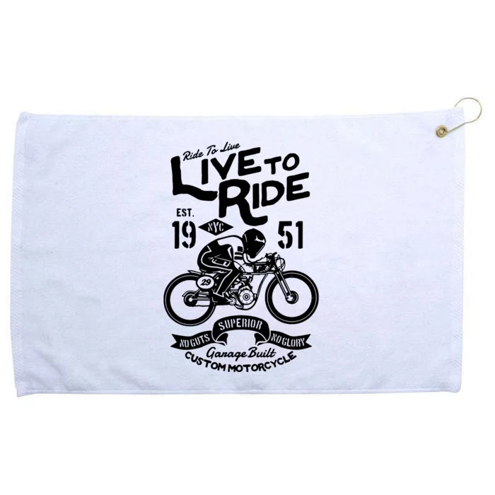 Live To Ride Motorbike Motorcycle Biker Grommeted Golf Towel