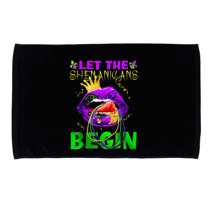 Let The Shenanigans Begin Mardi Gras Microfiber Hand Towel