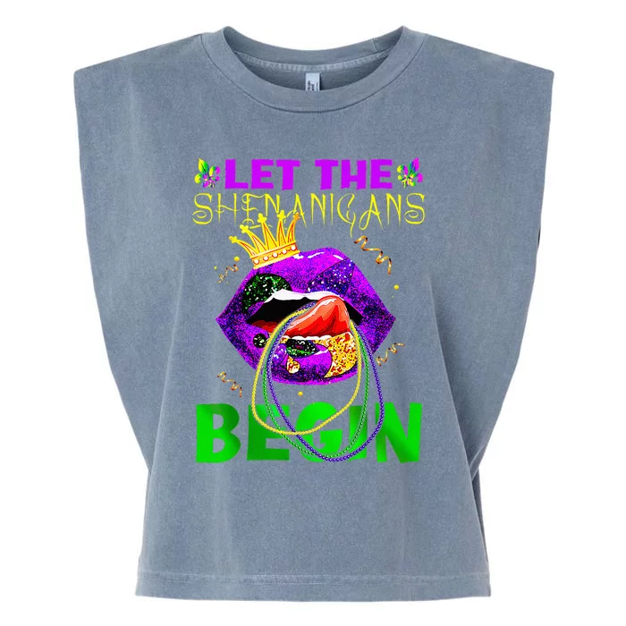 Let The Shenanigans Begin Mardi Gras Garment-Dyed Women's Muscle Tee