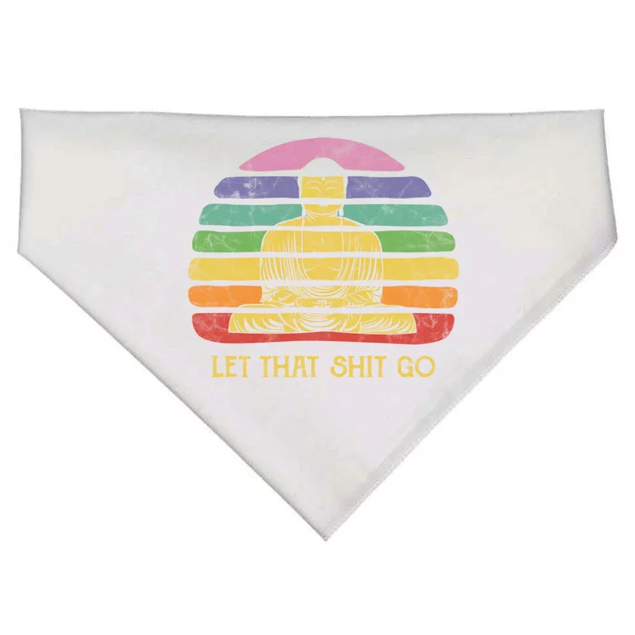 Let That Shitgo Buddha Cute Gift Funny Meditating Budda Budha USA-Made Doggie Bandana