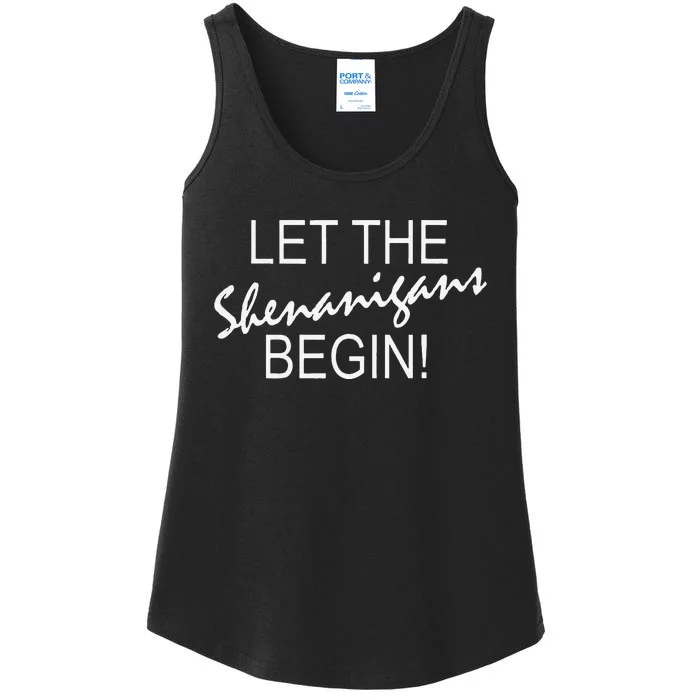 Let The Shenanigans Begin Funny Saint Patrick's Day Ladies Essential Tank