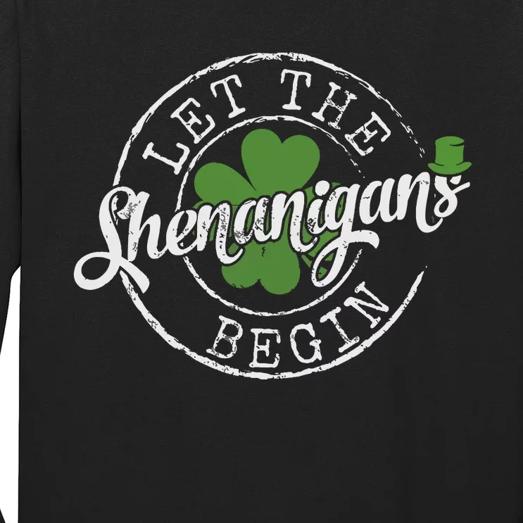 Let The Shenanigans Begin Funny Clovers St Patricks Day Long Sleeve Shirt