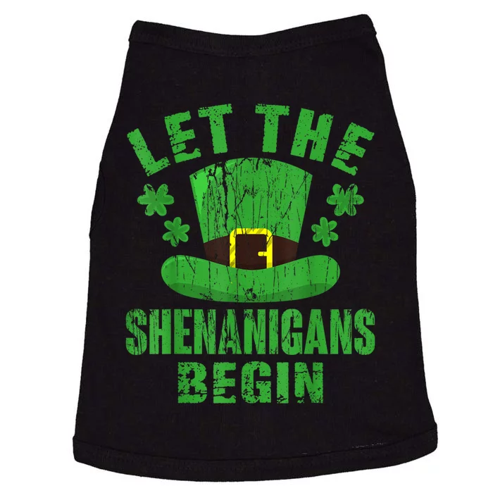 Let The Shenanigans Begin Shamrock Clovers Vintage Doggie Tank