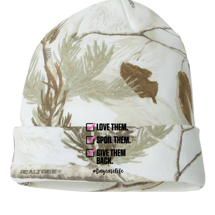 Love Them Spoil Them Give Them Back Daycarelife Teacher Gift Kati - 12in Camo Beanie