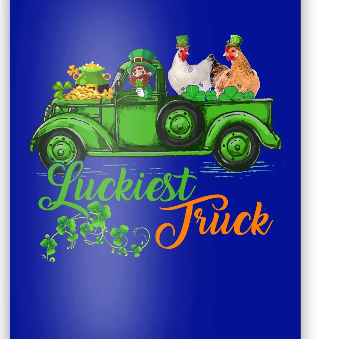 Luckiest Truck St Patrick's Day Leprechaun Chickens Farm Gift Poster