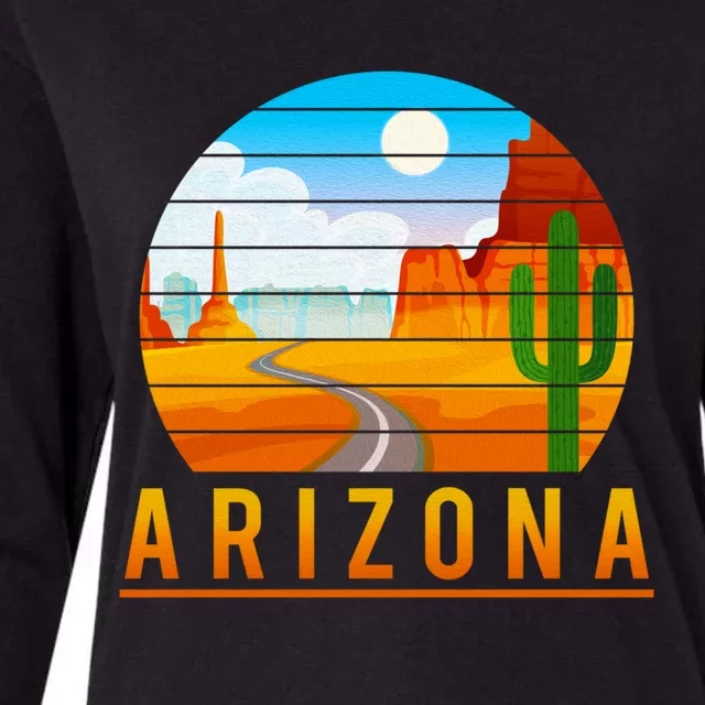 Love The State Of Arizona Desert Road And Saguaro Cactus Gift Womens Cotton Relaxed Long Sleeve T-Shirt