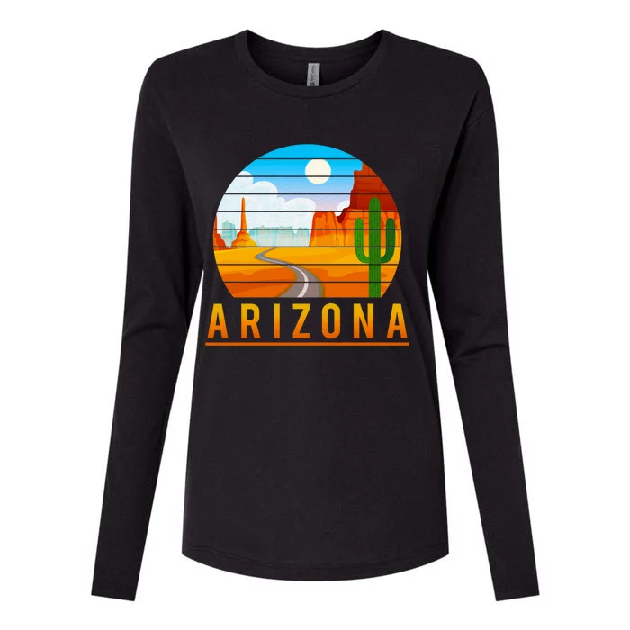 Love The State Of Arizona Desert Road And Saguaro Cactus Gift Womens Cotton Relaxed Long Sleeve T-Shirt