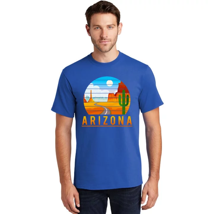 Love The State Of Arizona Desert Road And Saguaro Cactus Gift Tall T-Shirt