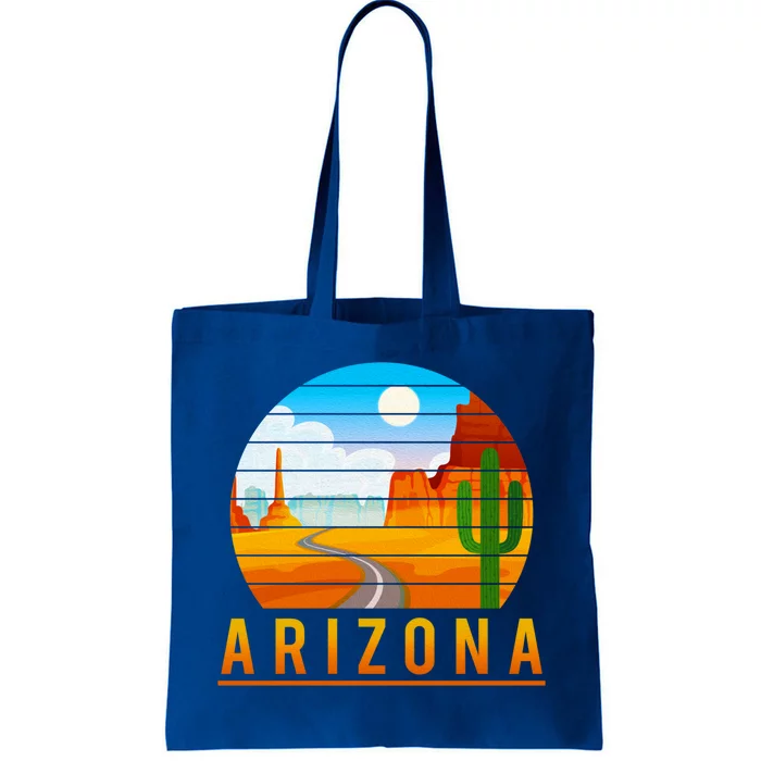 Love The State Of Arizona Desert Road And Saguaro Cactus Gift Tote Bag