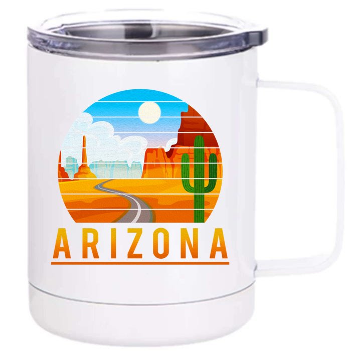 Love The State Of Arizona Desert Road And Saguaro Cactus Gift Front & Back 12oz Stainless Steel Tumbler Cup