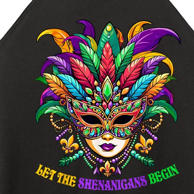 Let The Shenanigans Begin Mardi Gras Jester Mask Beads Women’s Perfect Tri Rocker Tank