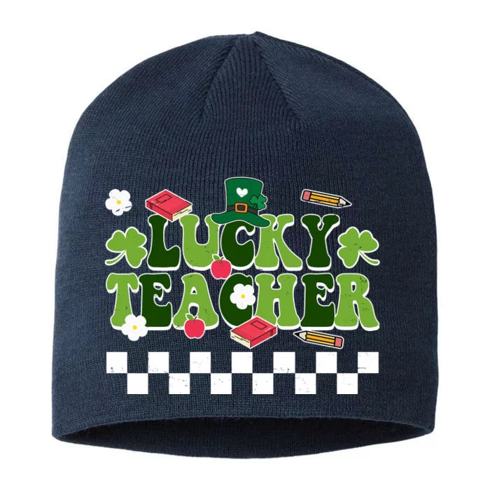 Lucky Teacher St Patrick's Day Holiday 8 1/2in Sustainable Knit Beanie