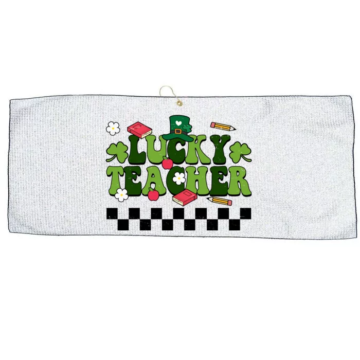 Lucky Teacher St Patrick's Day Holiday Large Microfiber Waffle Golf Towel