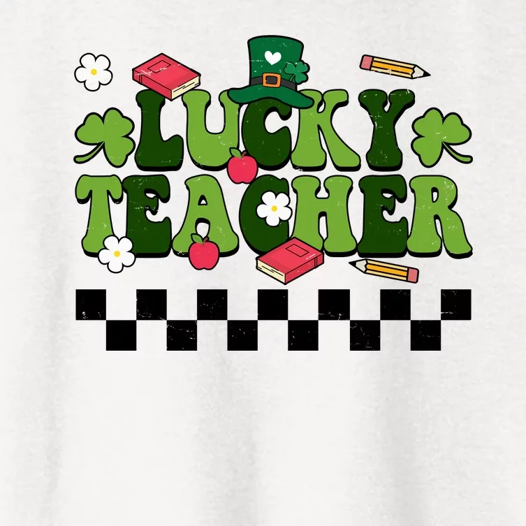 Lucky Teacher St Patrick's Day Holiday Women's Crop Top Tee