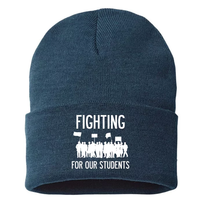 LA Teacher Strike Protest Los Angeles Teach Education Union Sustainable Knit Beanie