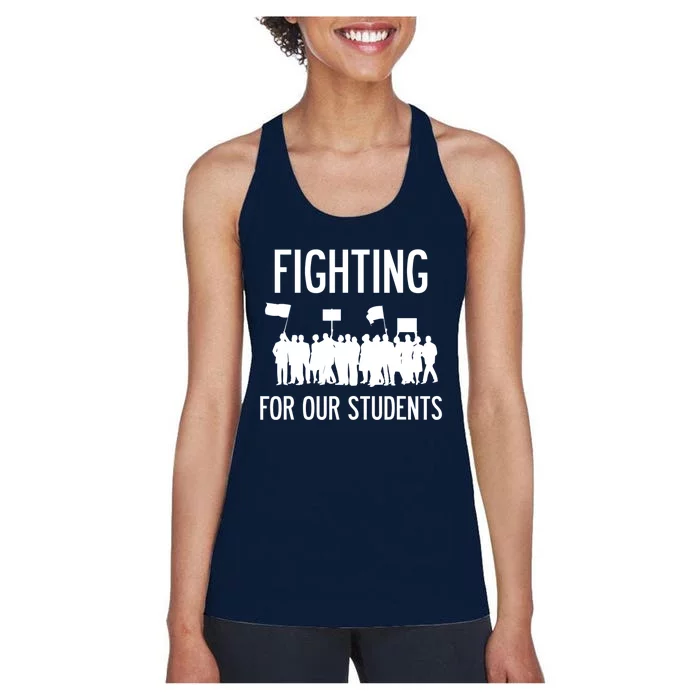 LA Teacher Strike Protest Los Angeles Teach Education Union Women's Racerback Tank