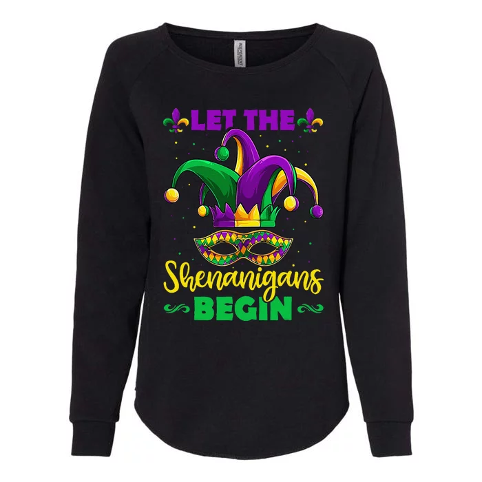 Let The Shenanigans Begin Mardi Gras Womens California Wash Sweatshirt