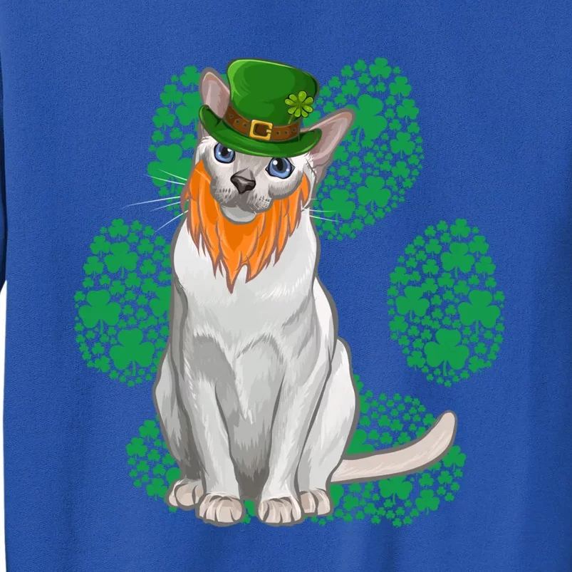 Leprechaun Tonkinese St Patricks Day Shamrock Paw Gift Tall Sweatshirt