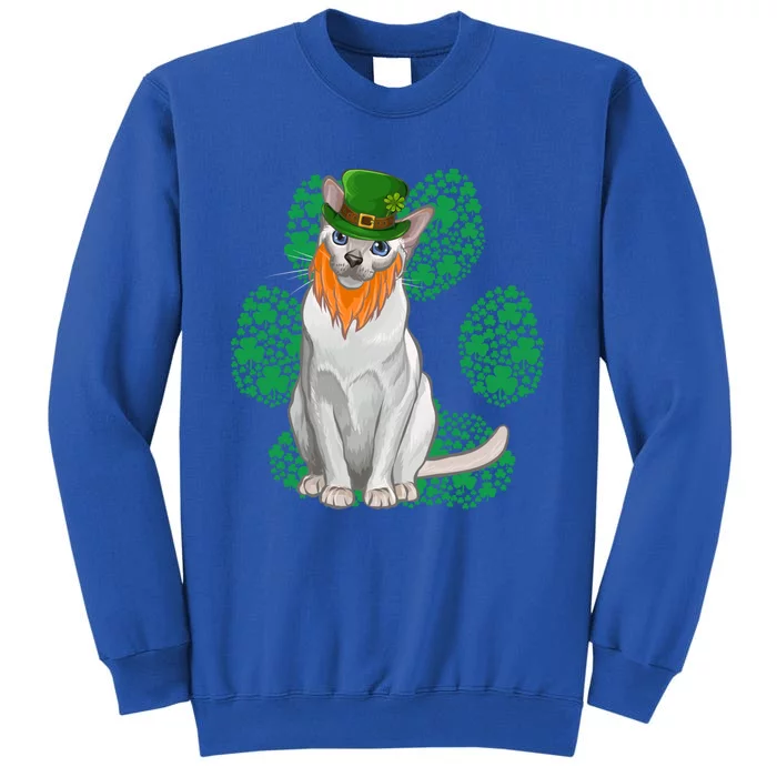 Leprechaun Tonkinese St Patricks Day Shamrock Paw Gift Tall Sweatshirt