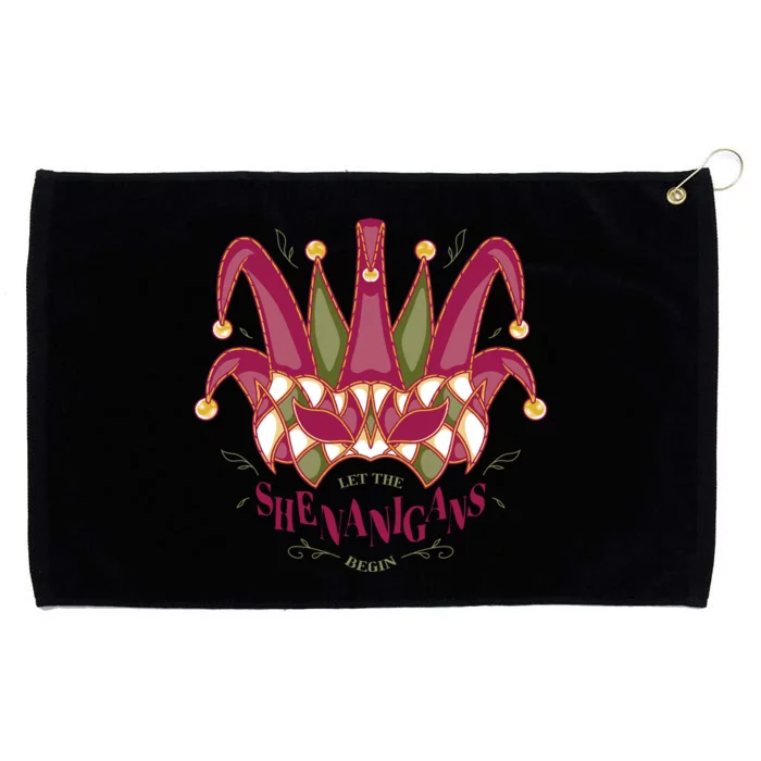 Let The Shenanigans Begin Mardi Gras Grommeted Golf Towel