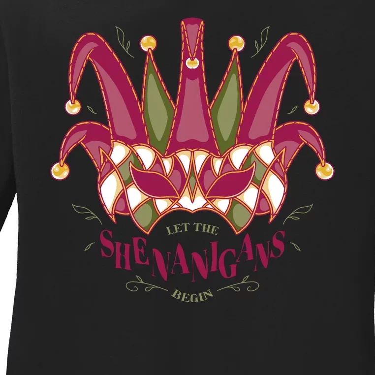 Let The Shenanigans Begin Mardi Gras Ladies Long Sleeve Shirt