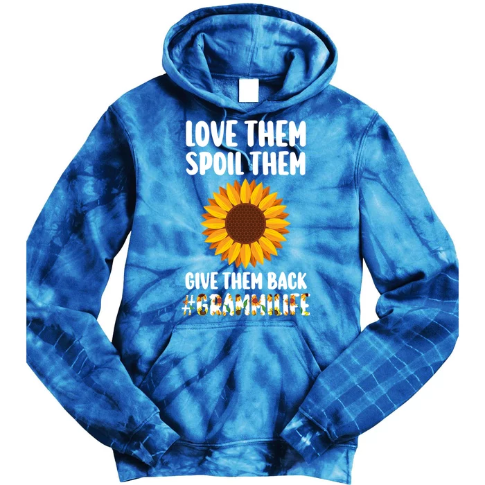 Love Them Spoil Them Give Them Back Grammilife Grandmother Gift Tie Dye Hoodie