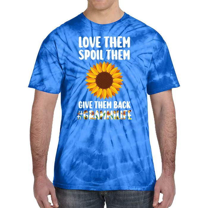 Love Them Spoil Them Give Them Back Grammilife Grandmother Gift Tie-Dye T-Shirt