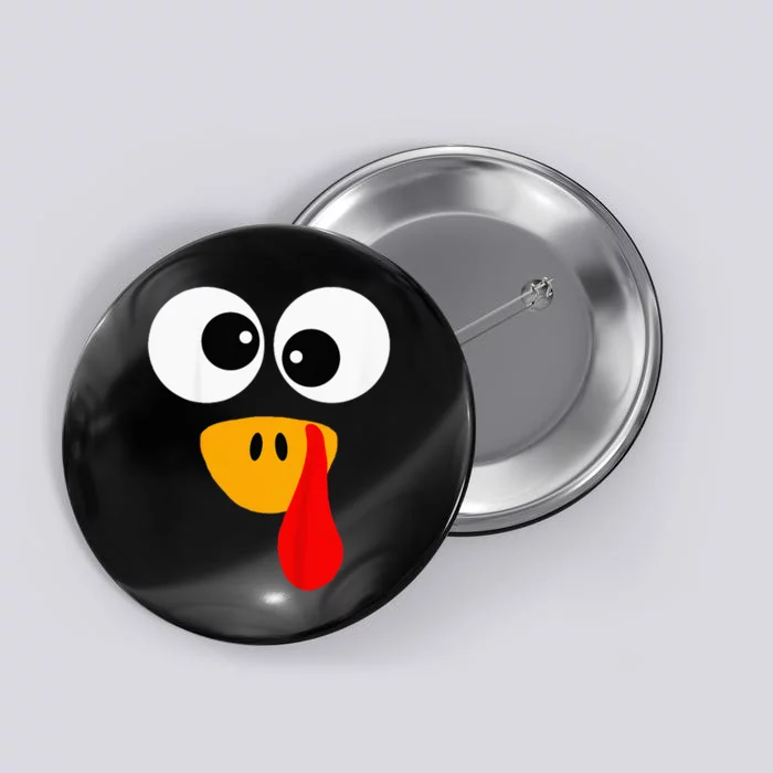 Little Turkey Silly Face Thanksgiving Baby Boy Button