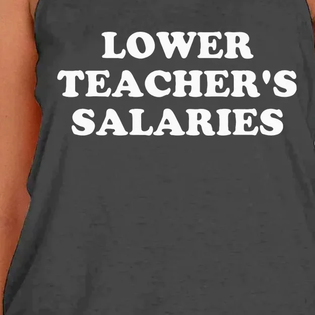 Lower Teacher Salaries Women's Knotted Racerback Tank