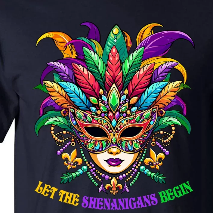 Let The Shenanigans Begin Jester Mask Beads Tall T-Shirt