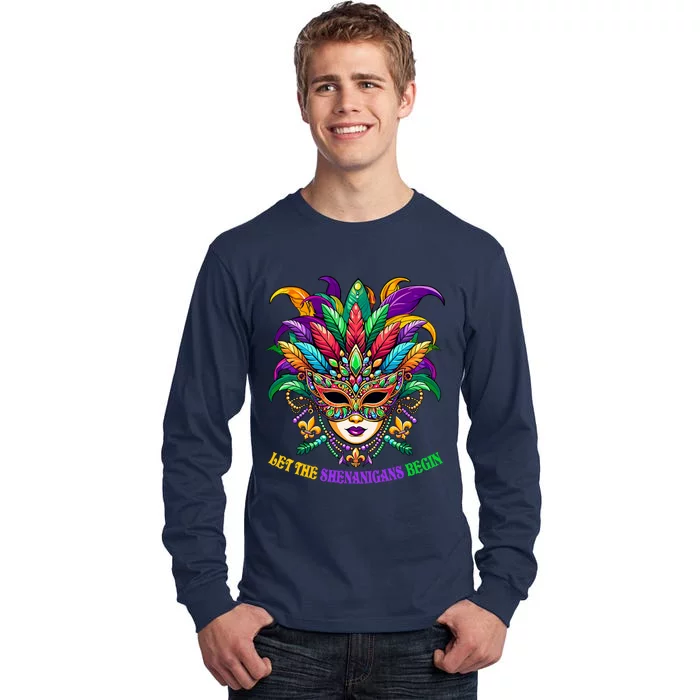 Let The Shenanigans Begin Jester Mask Beads Tall Long Sleeve T-Shirt