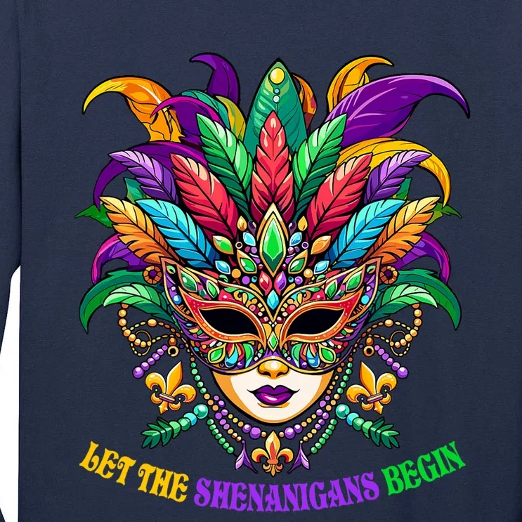 Let The Shenanigans Begin Jester Mask Beads Tall Long Sleeve T-Shirt