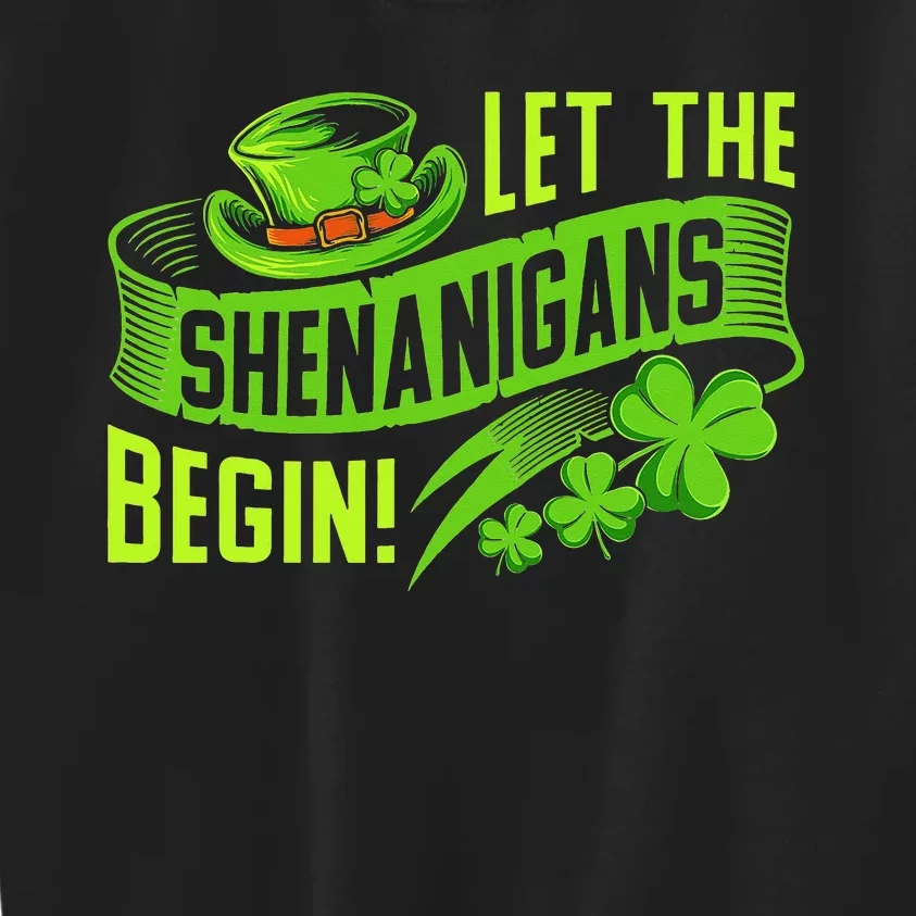 Let the Shenanigans begin! Saint Shenanigan Clover Irishman Kids Sweatshirt